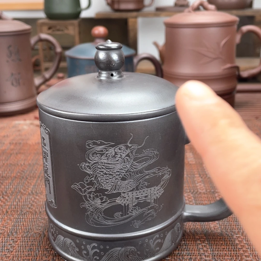 【闪购商品】紫砂茶杯宜兴原矿紫砂盖杯微瑕