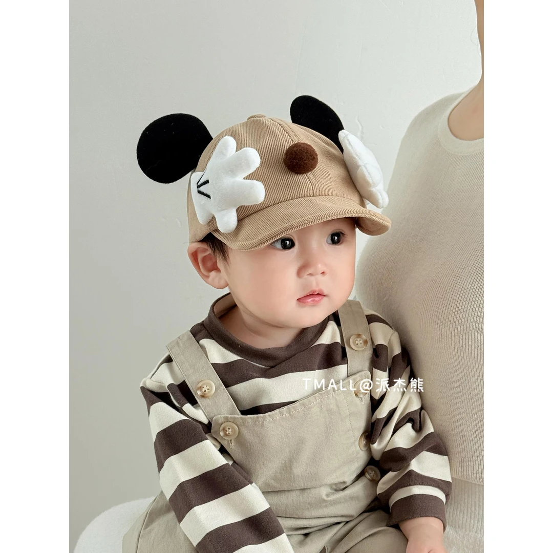 潮走婴儿帽子春夏季可爱卡通耳朵男童女宝软檐棒球帽男宝防风韩版