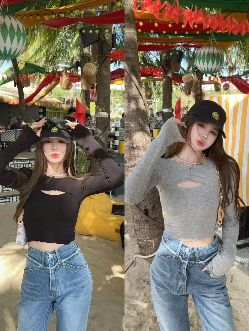 米娜家【韩漫比例】泡菜订制蓝色牛仔直筒裤