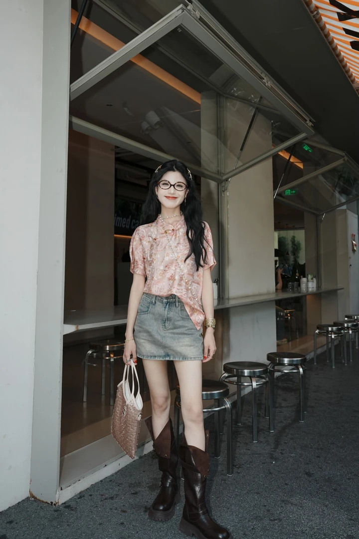 【云上】桑蚕丝新中式国风三盘扣缠金斜开上衣MCFSY0281