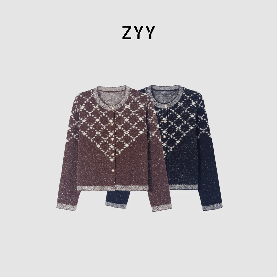 ZYY【柔软冬日】2025S/菱格星百搭休闲时尚针织衫X25DMY06107