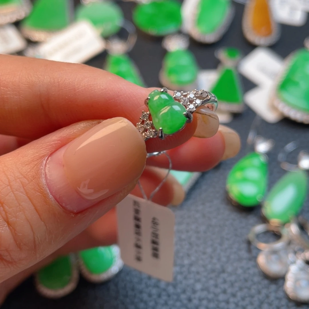 翡翠银S925镶嵌吊坠(不含链)戒指