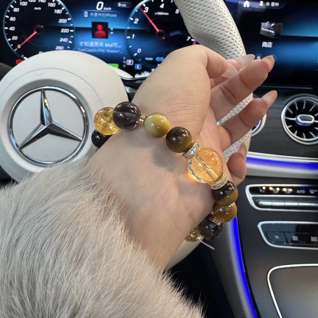 【金霸大综合】新年黄水阿塞综合茶金黄色系手串手工轻奢时尚