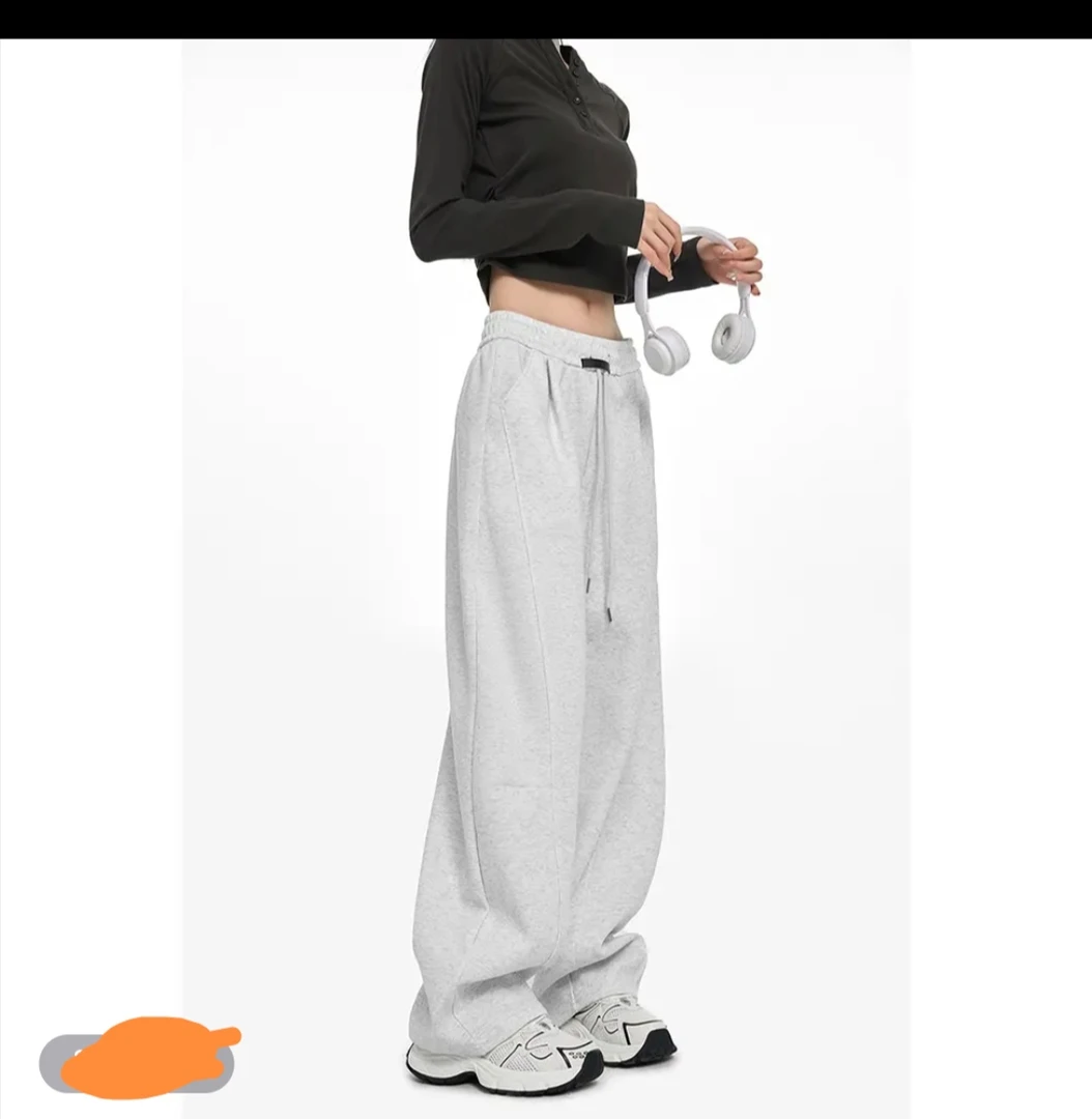 高腰显瘦弯刀裤女春秋镰刀设计运动休闲卫裤