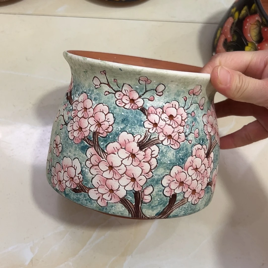 景德镇炫彩手绘口13.5高12.5