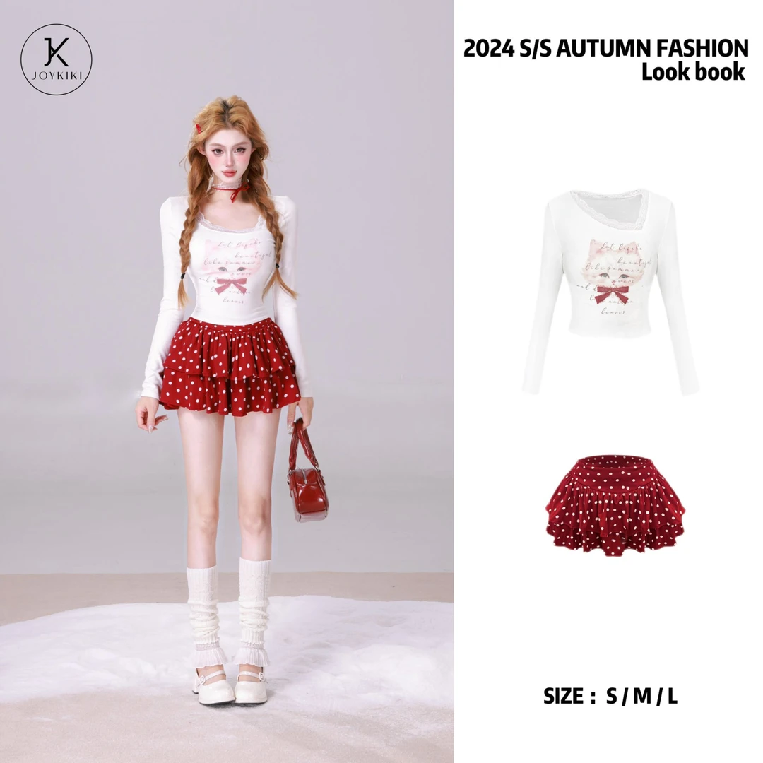 【JOYKIKI 清清!】【心动小野猫】秋季纯欲显瘦可爱少女套装 J24D294
