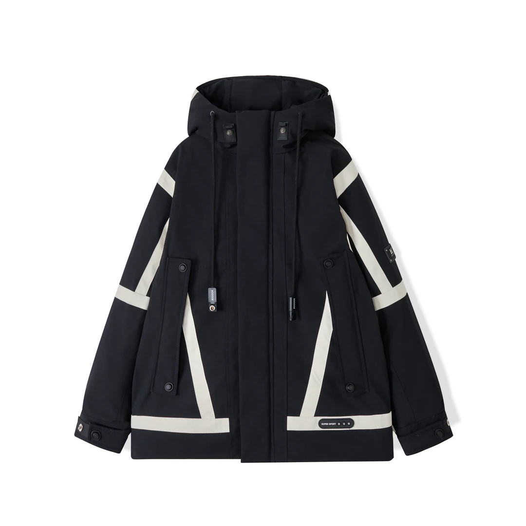 【现货】冬季中大童青少年工装连帽羽绒服保暖2024新款冬装蓄热外套