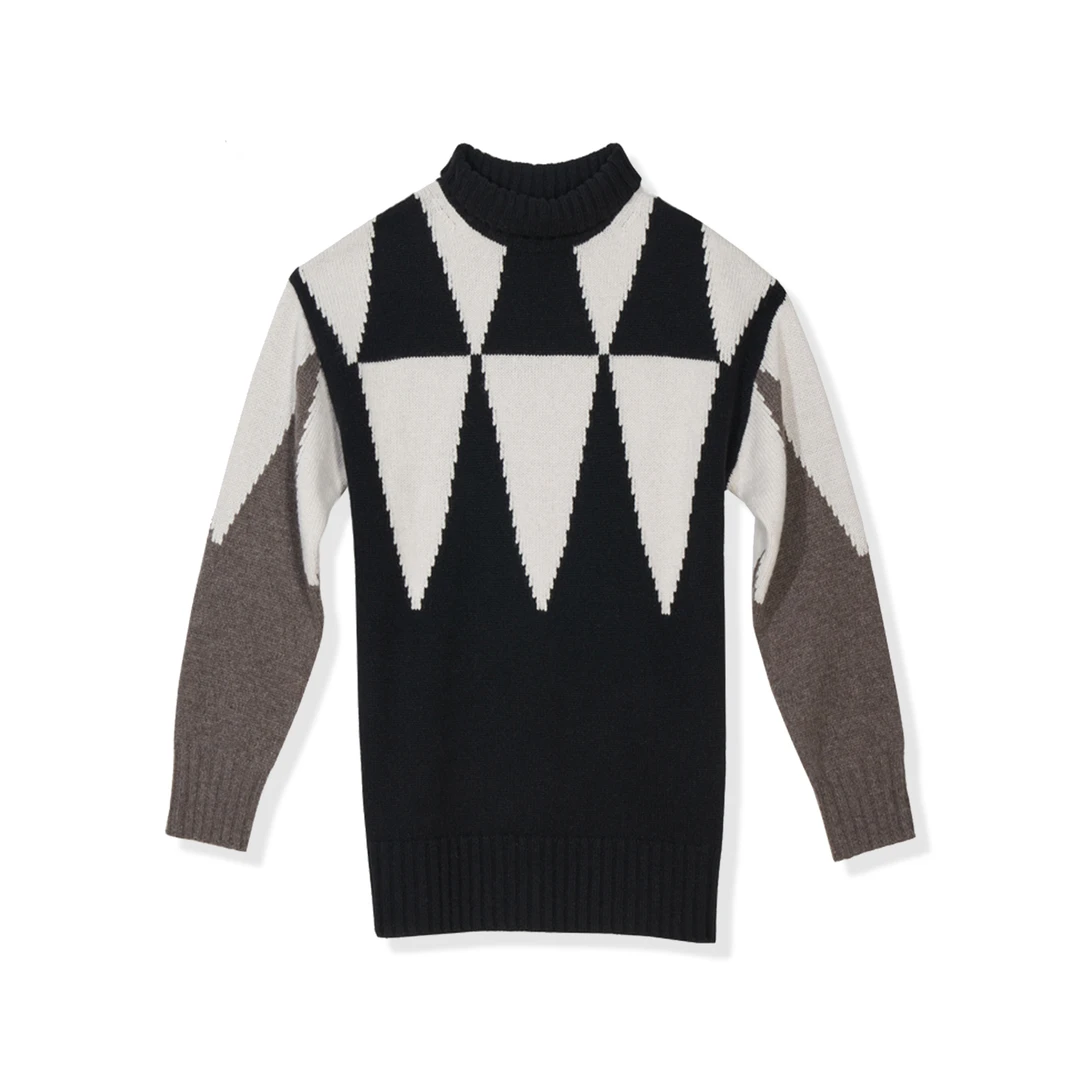 【可可专属】女士厚款宽松长款高领针织套衫19568