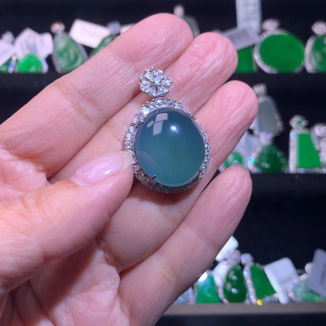 【闪购商品】颈饰银S925镶嵌翡翠白****言