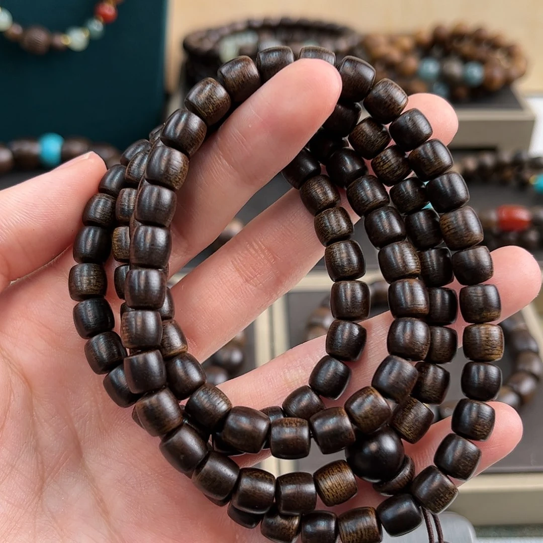 沉香沉香碎屑7mm108颗越南芽庄玉化白奇楠沉水