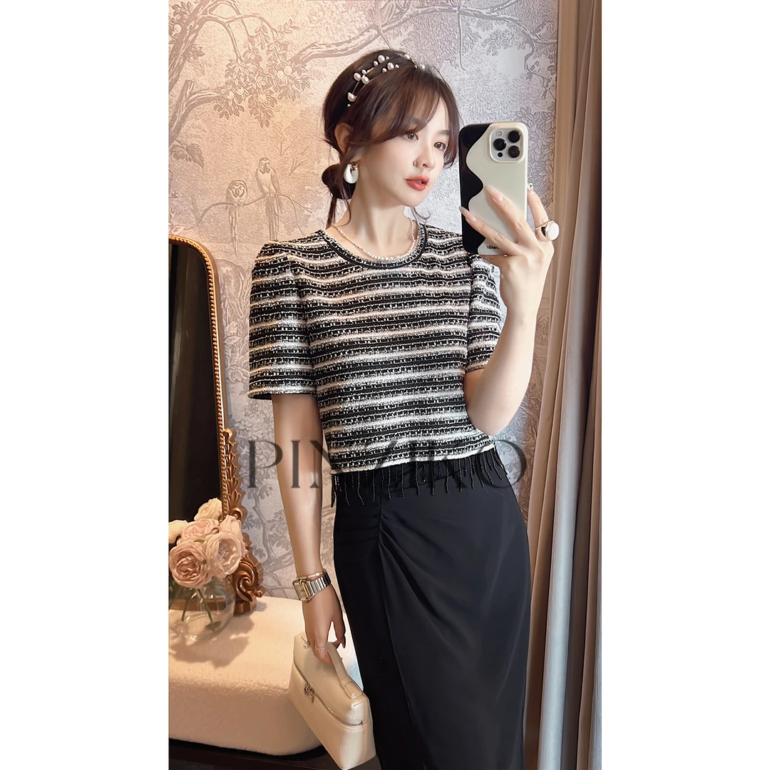 【PINZIKO】束夏~夏季小众设计感百搭休闲气质优雅女衬衫TJA336