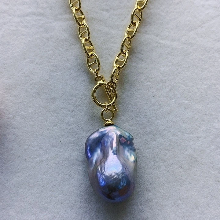 颈饰银S925镶嵌淡水珍珠