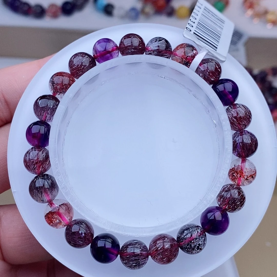 未镶嵌手链水晶黑加侖超七8+m