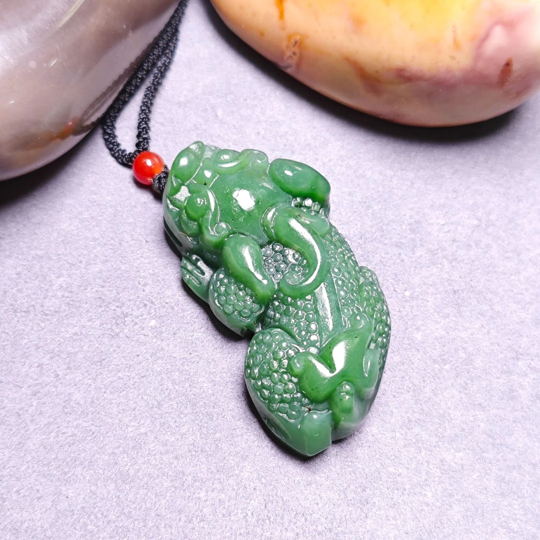 父亲节特惠  和田玉碧玉貔貅吊坠/NYXF-BYDZ-137（多样性发货）