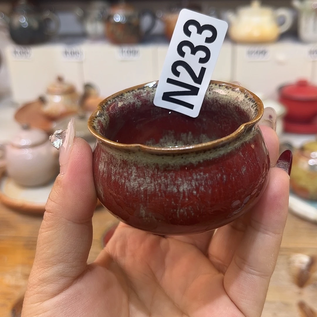 朱泥茶杯清***豆陶瓷艺术