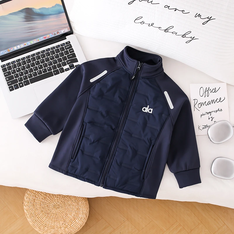 棉服运动厚款字母宝宝童装学院风保暖立领棉袄B类