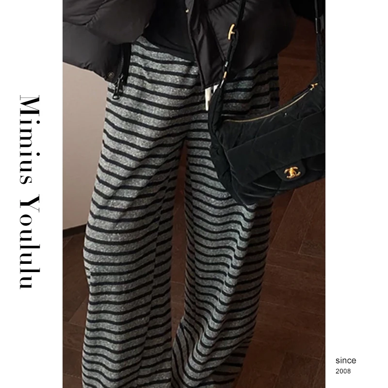 【mimius】喵喵 慵懒舒适冬季加厚垂感条纹裤 汉服 F12079