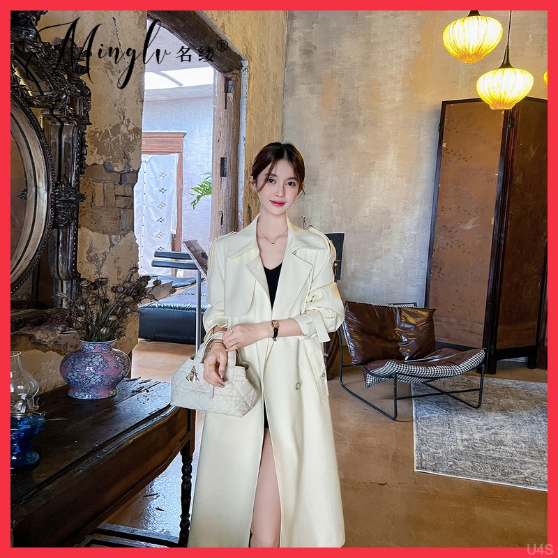 气质新款双排扣宽松过膝高级感2025年风衣外套女时尚中长版秋装