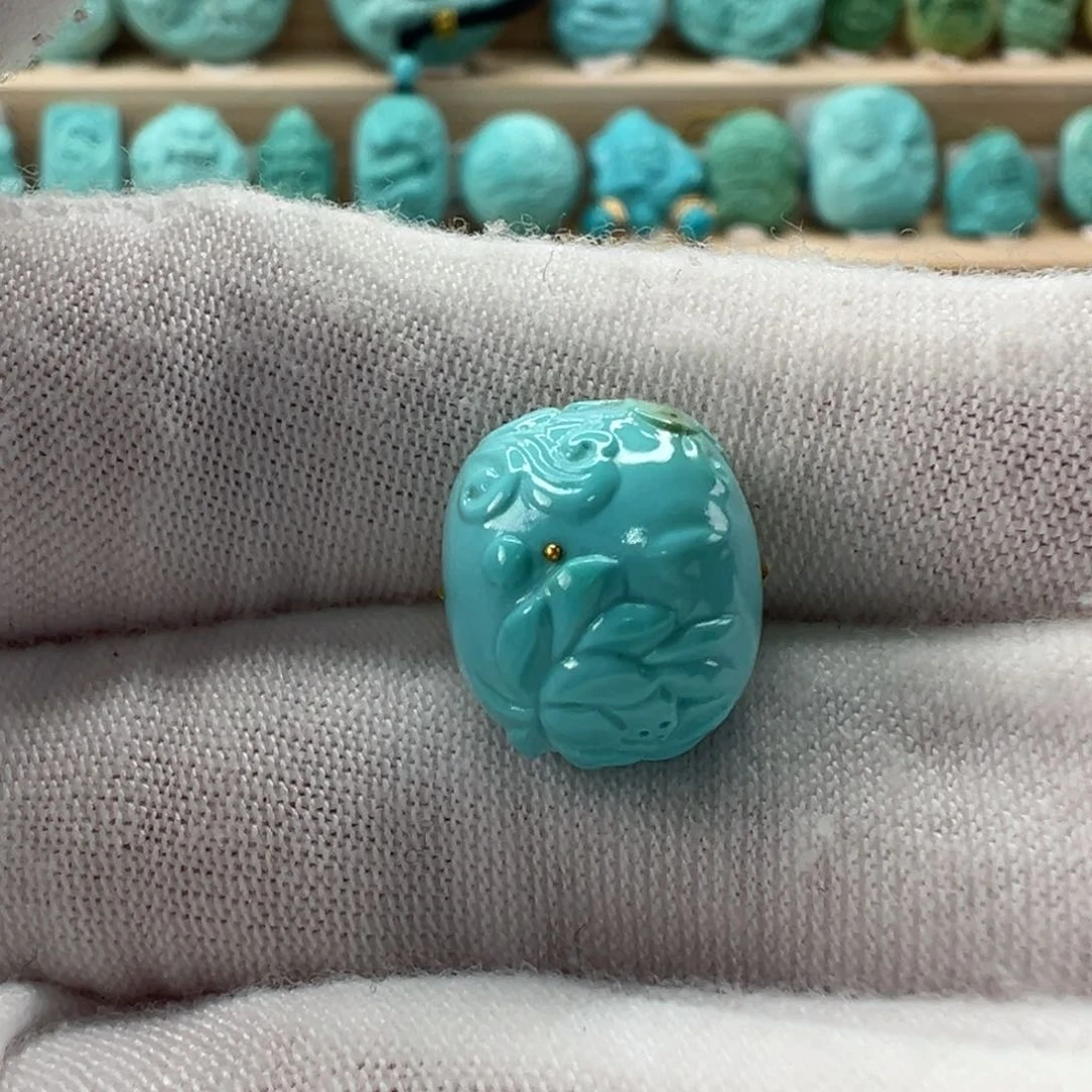 未镶嵌绿松石莲花珠13x11.2mm