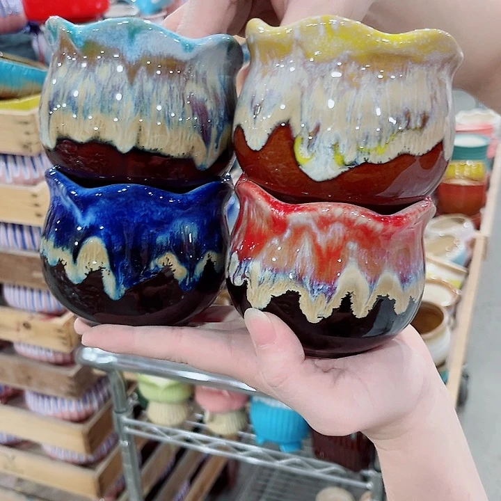 有孔.凑单10元陶瓷花盆发货！