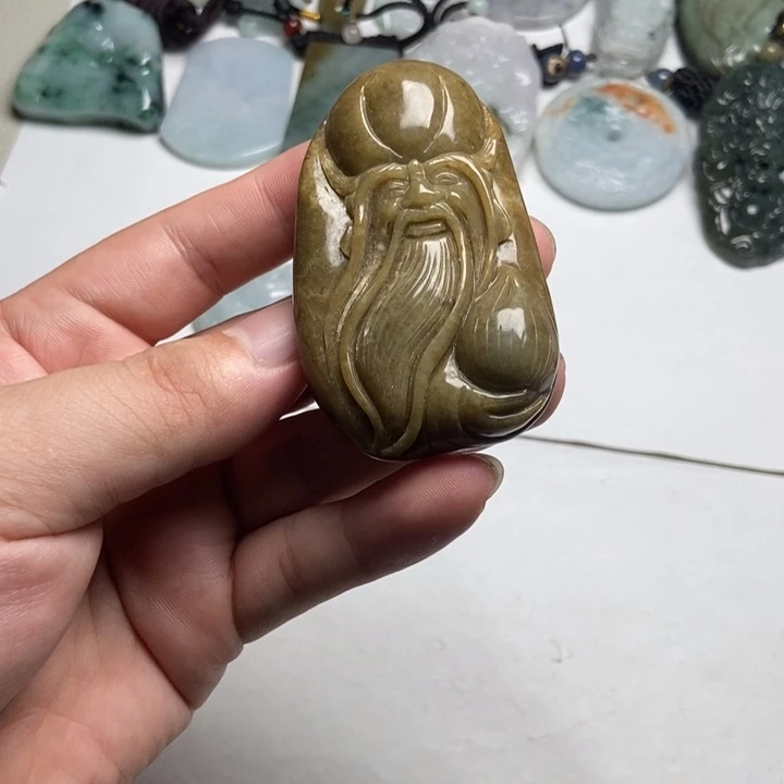 翡翠未镶嵌颈饰寿星22