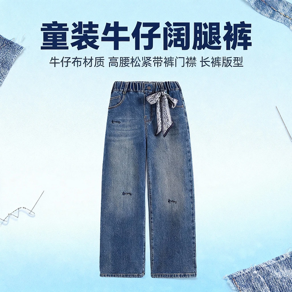 《童装品牌断码清仓直播》25902女童牛仔裤2025秋季新款