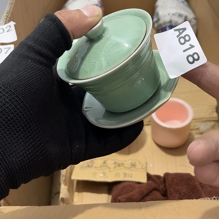 瓷片茶摆件工艺品摆件666
