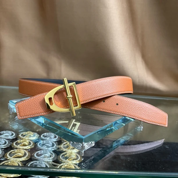 新款男女通用高档皮带休闲工字扣H扣牛皮腰带青中年商务情侣韩潮