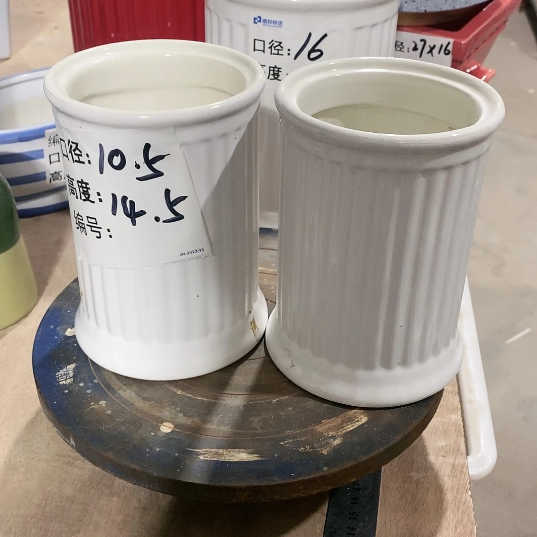 【闪购商品】微瑕花盆-罗马柱10×15-2个白