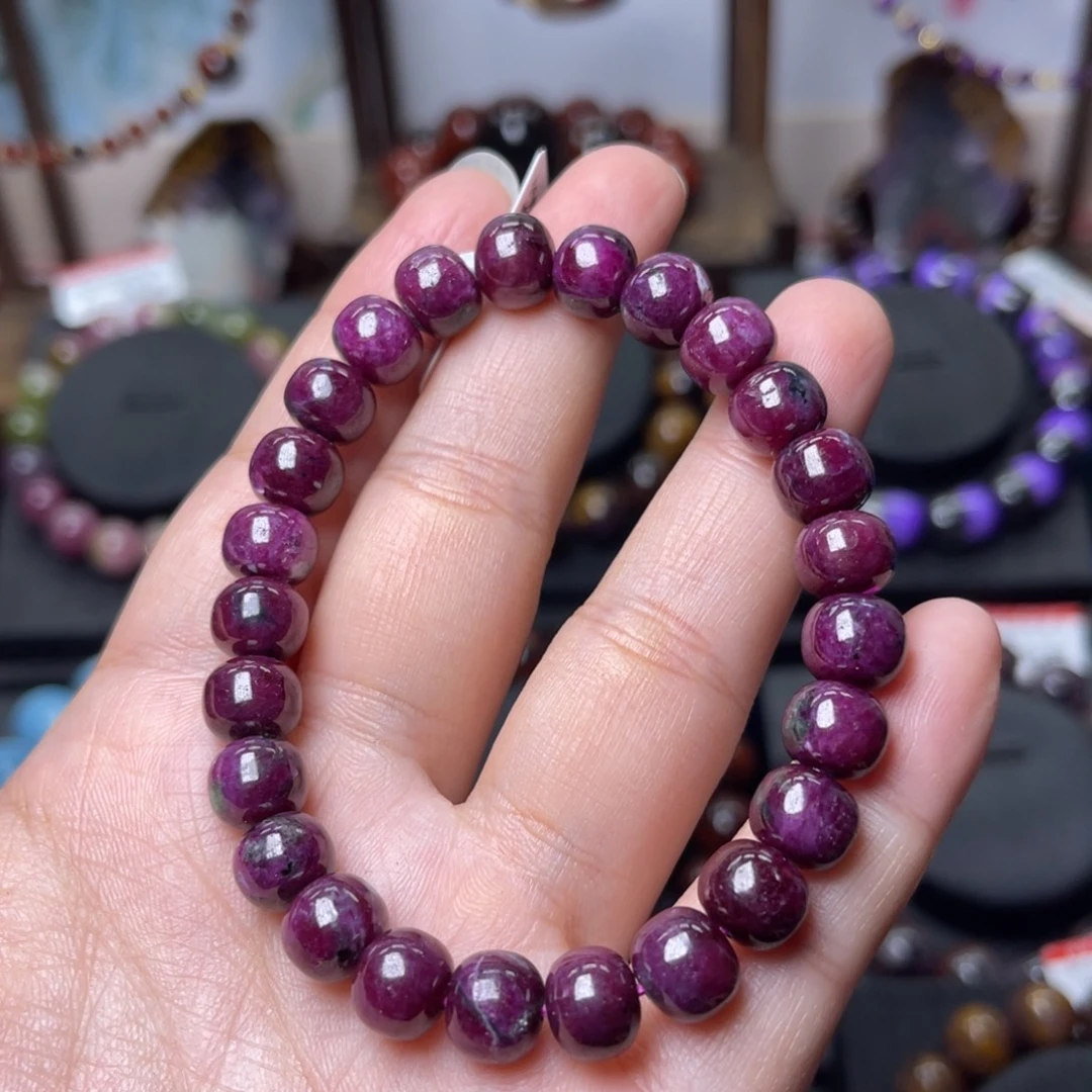 未镶嵌手链红宝石红宝老型单圈8mm