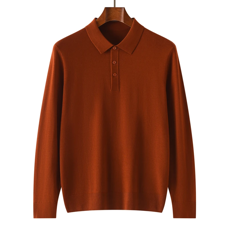 【拼搏时光】黄金羊毛超细美利奴POLO领男士套头衫