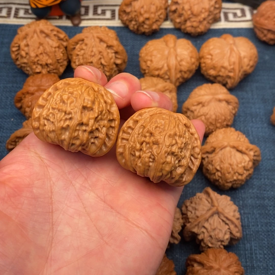 再***睡文玩核桃把件37全品闷白