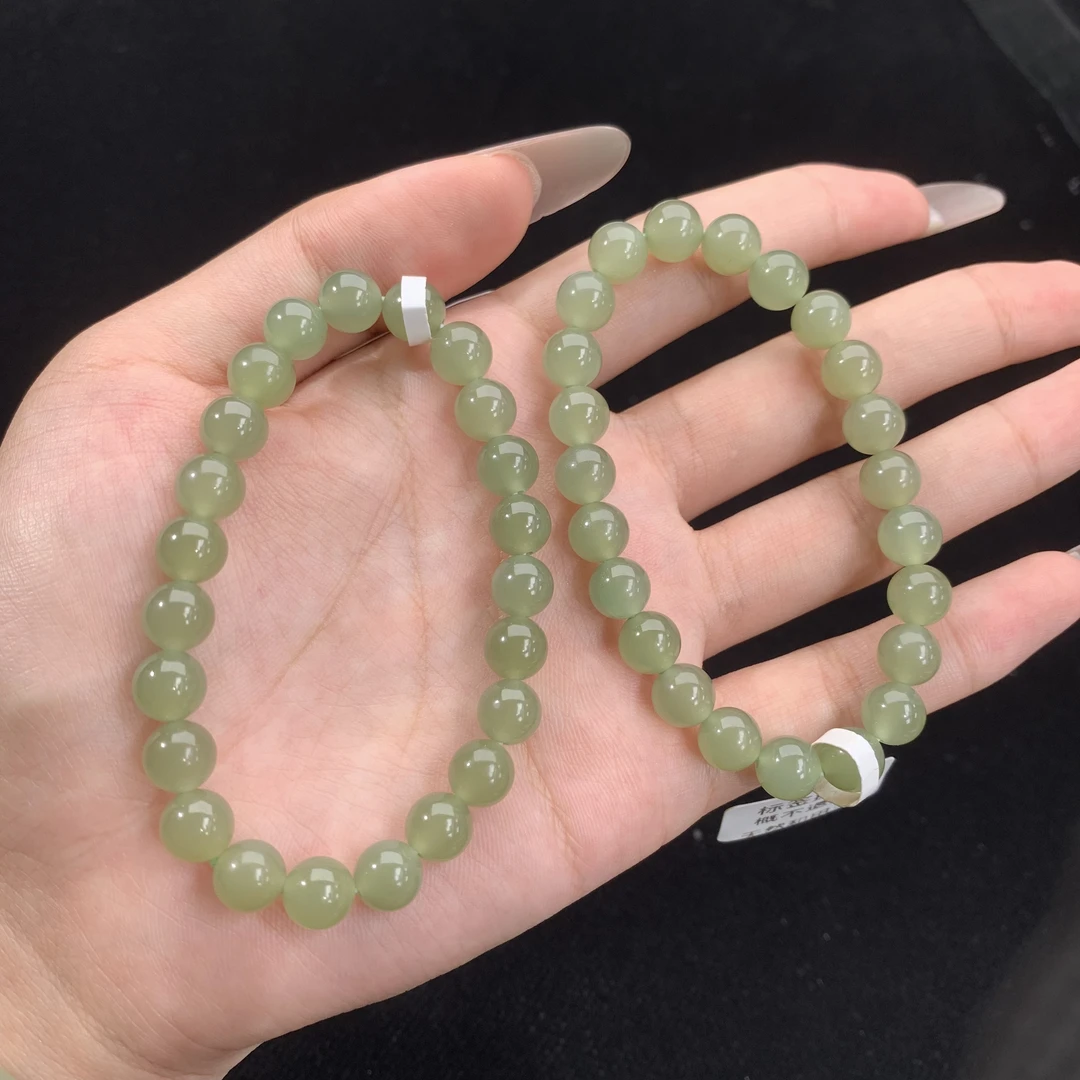 【只发高货】和田玉H08湖水妈妈青海精美多样性发一女手串串珠