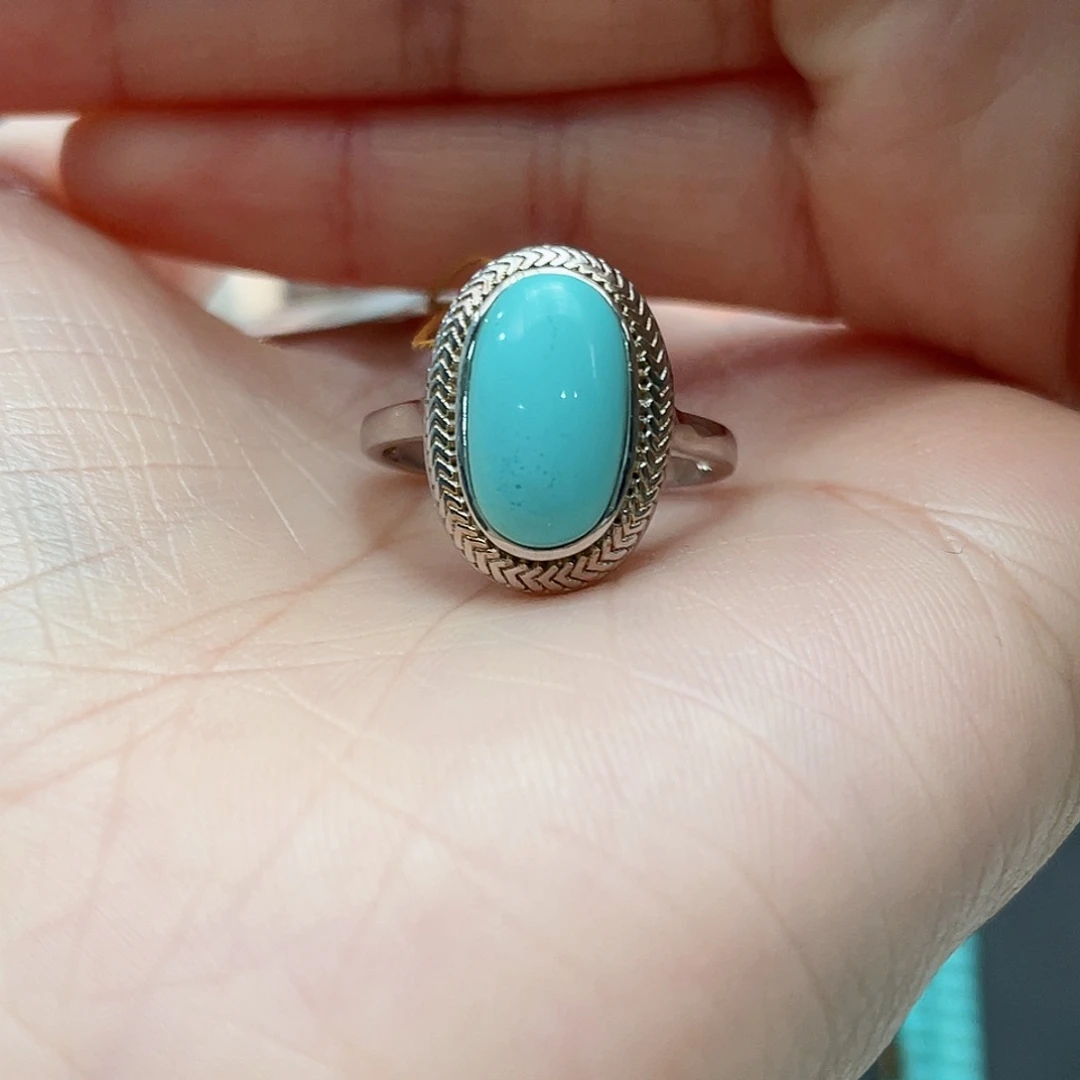 绿松石戒指银S925镶嵌