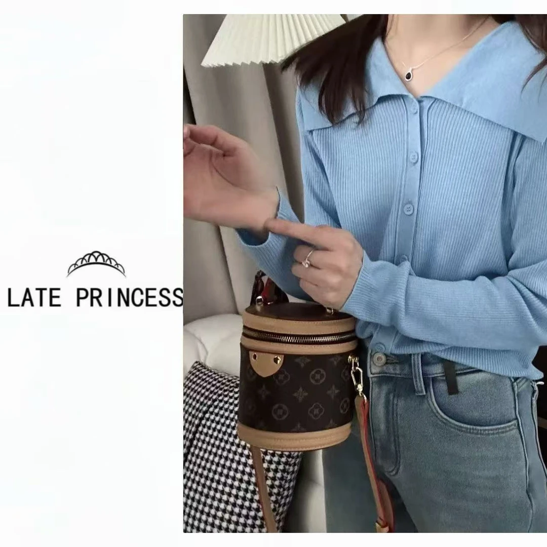 LATE PRINCESS【贝儿】春新时尚百搭修身显瘦洋气长袖针织上衣女