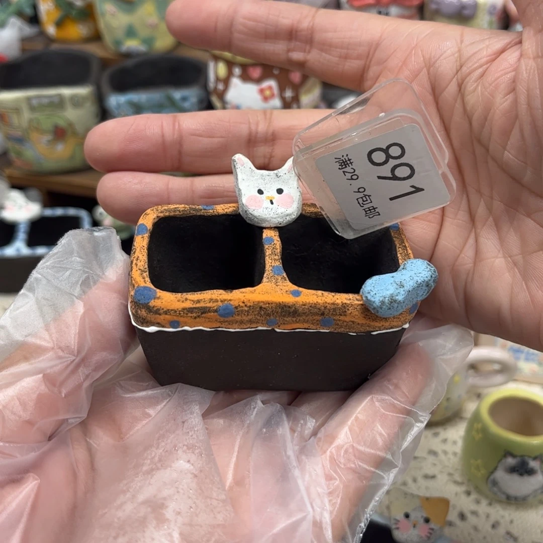 爱***肉891兔子双格手工盆