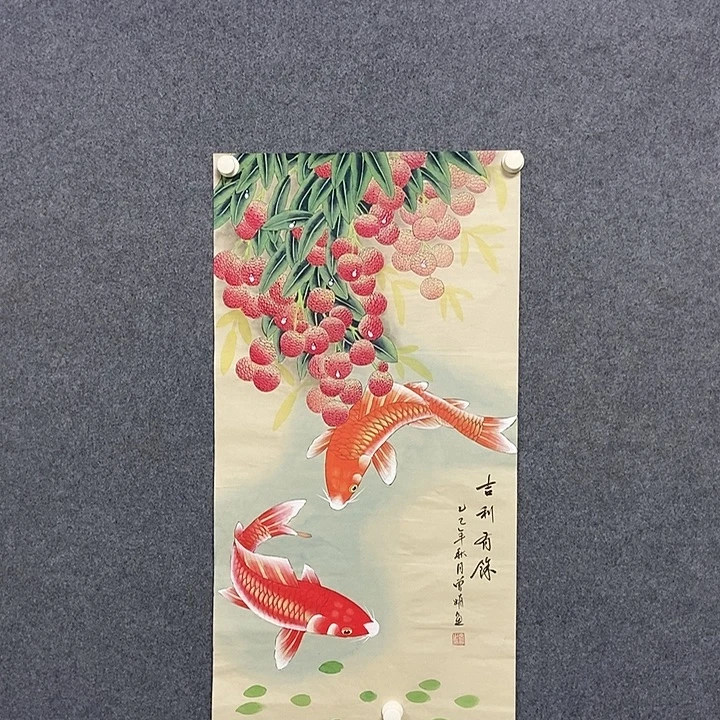 国画三尺工笔花鸟一副