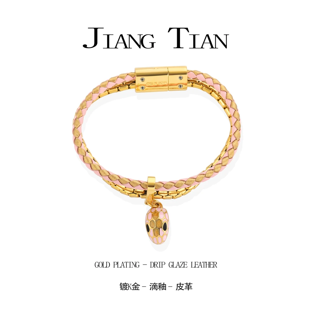 铜合金皮质手链 CNC精工 滴釉蛇蛇气质百搭手链 3949