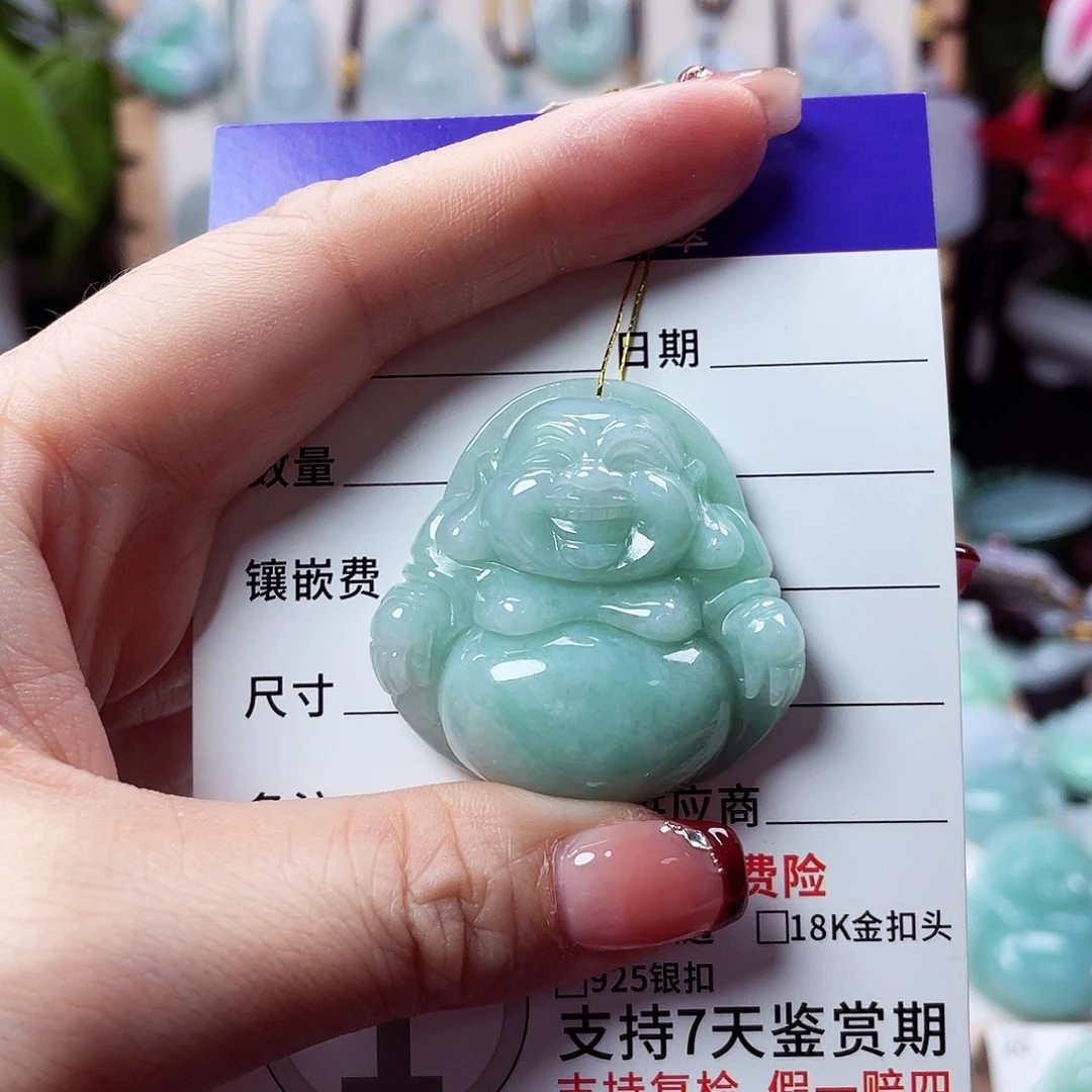 翡翠未镶嵌颈饰佛公12