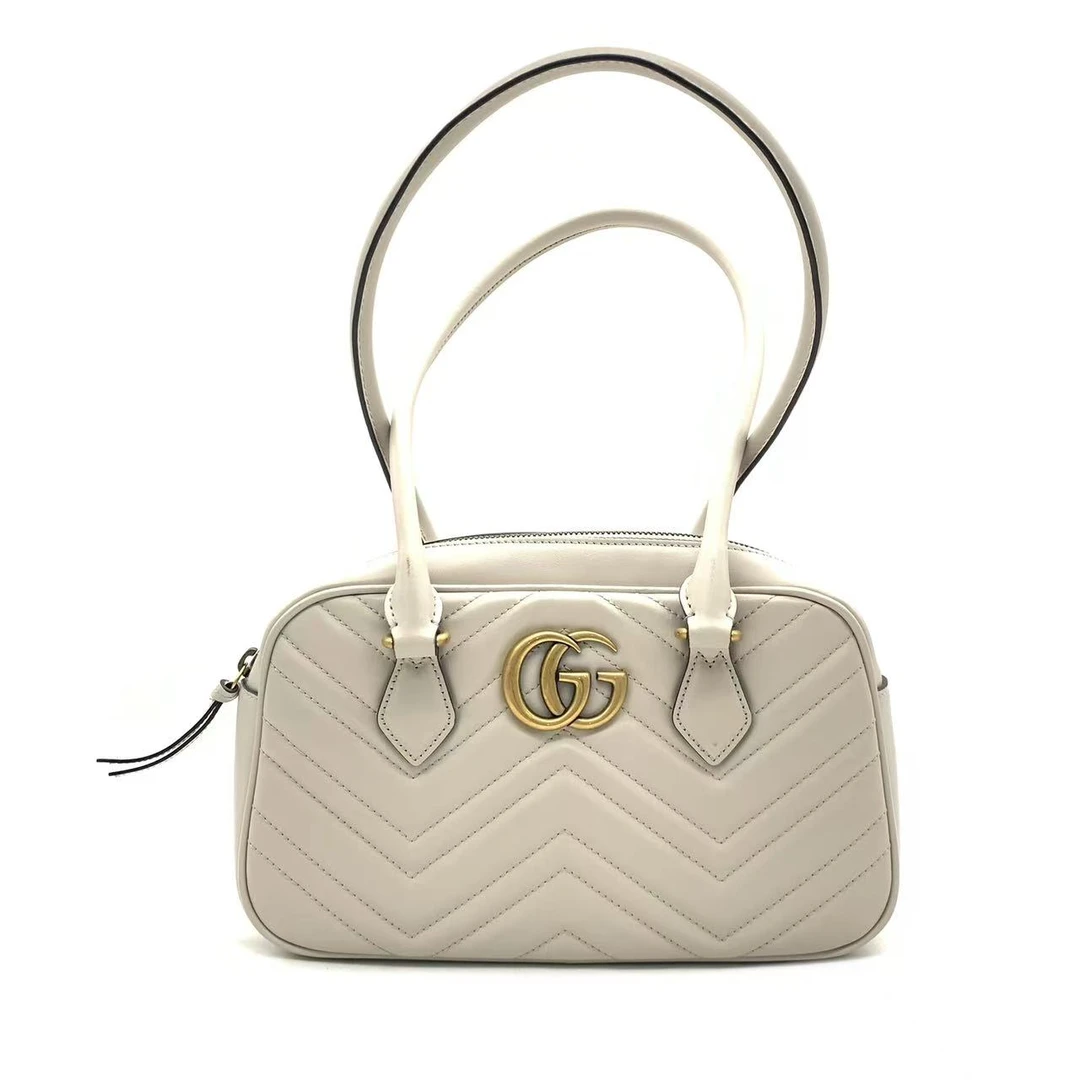 99新 GUCCI/古驰 【安则专属】新款白金马蒙单肩包