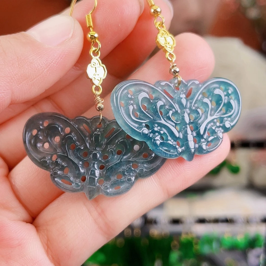 翡翠未镶嵌耳饰饰品