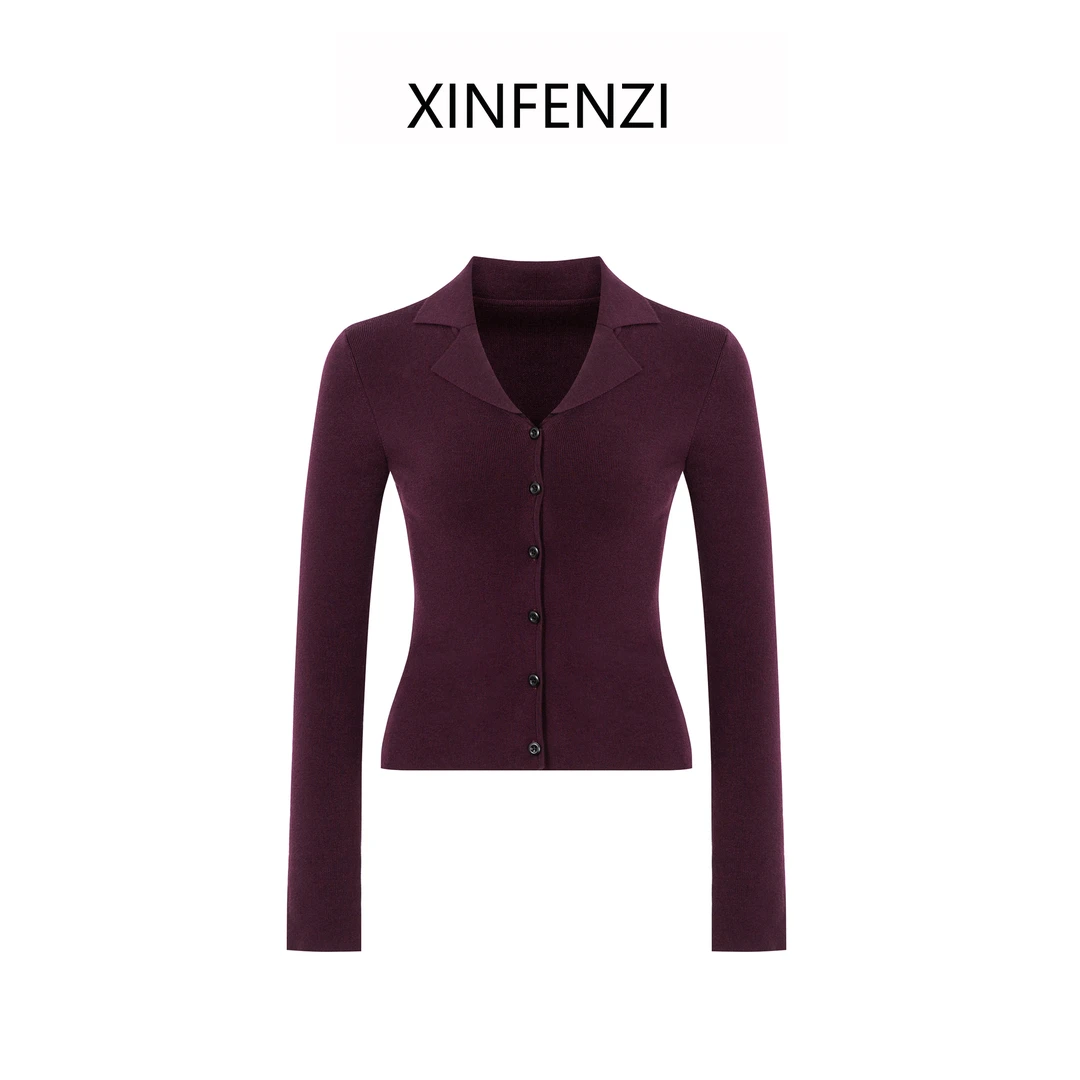 【晚黎】XINFENZI 德国扬子纱复古百搭修身针织开衫 35509