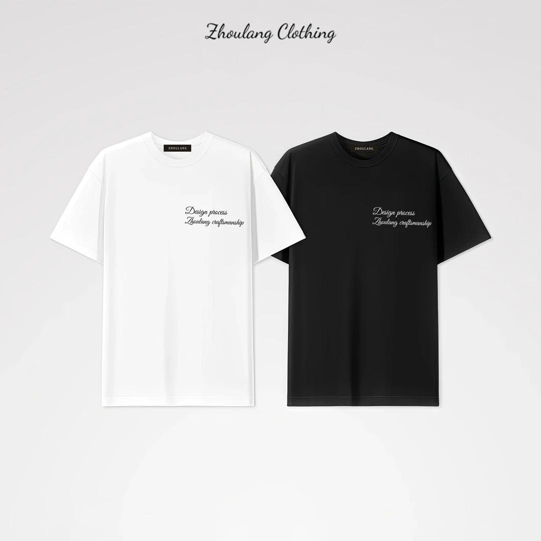 简约百搭包边刺绣工艺字母短袖男舒适凉感透气圆领休闲t恤 ZT005