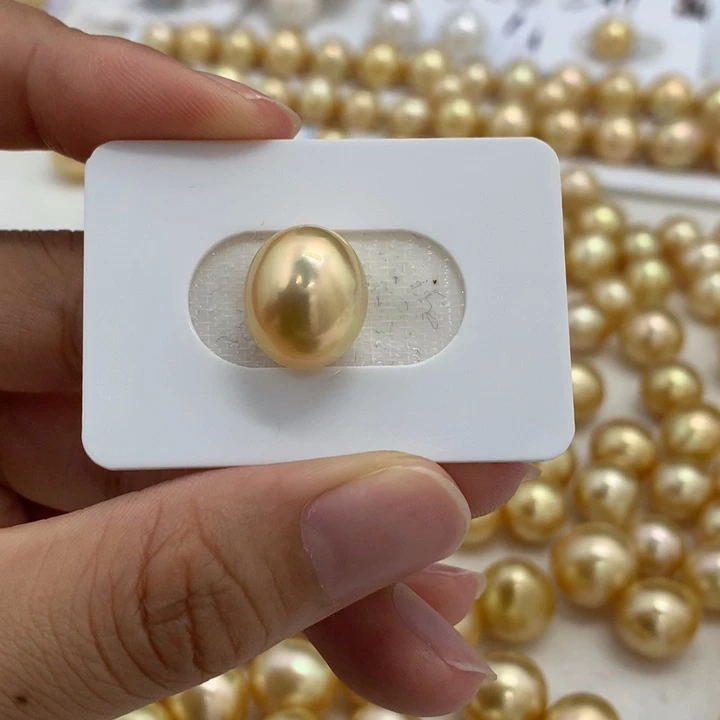 海水珍珠裸珠金珠炫彩极强光微瑕12.2m