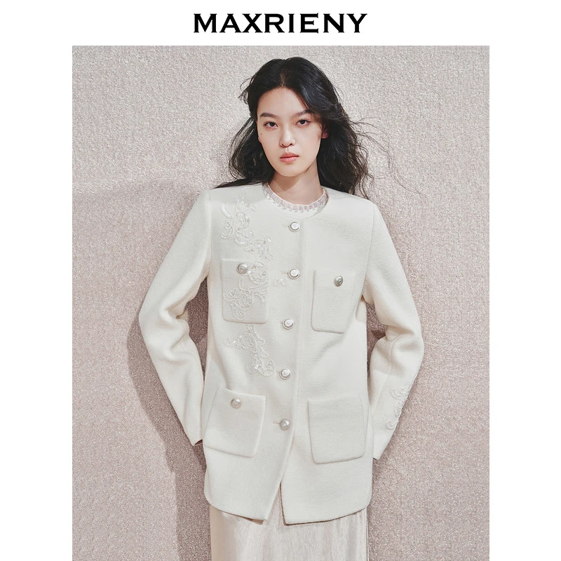 【诗语专属】MAXRIENY立体华丽盘绳绣宫廷珍珠外套女