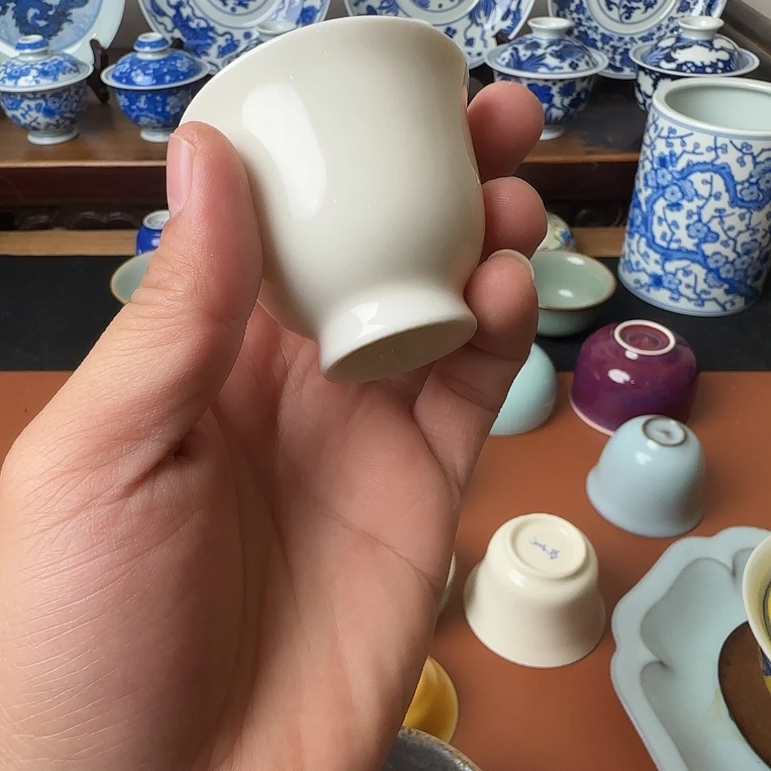 陶晓芳窑牙白玉露杯
