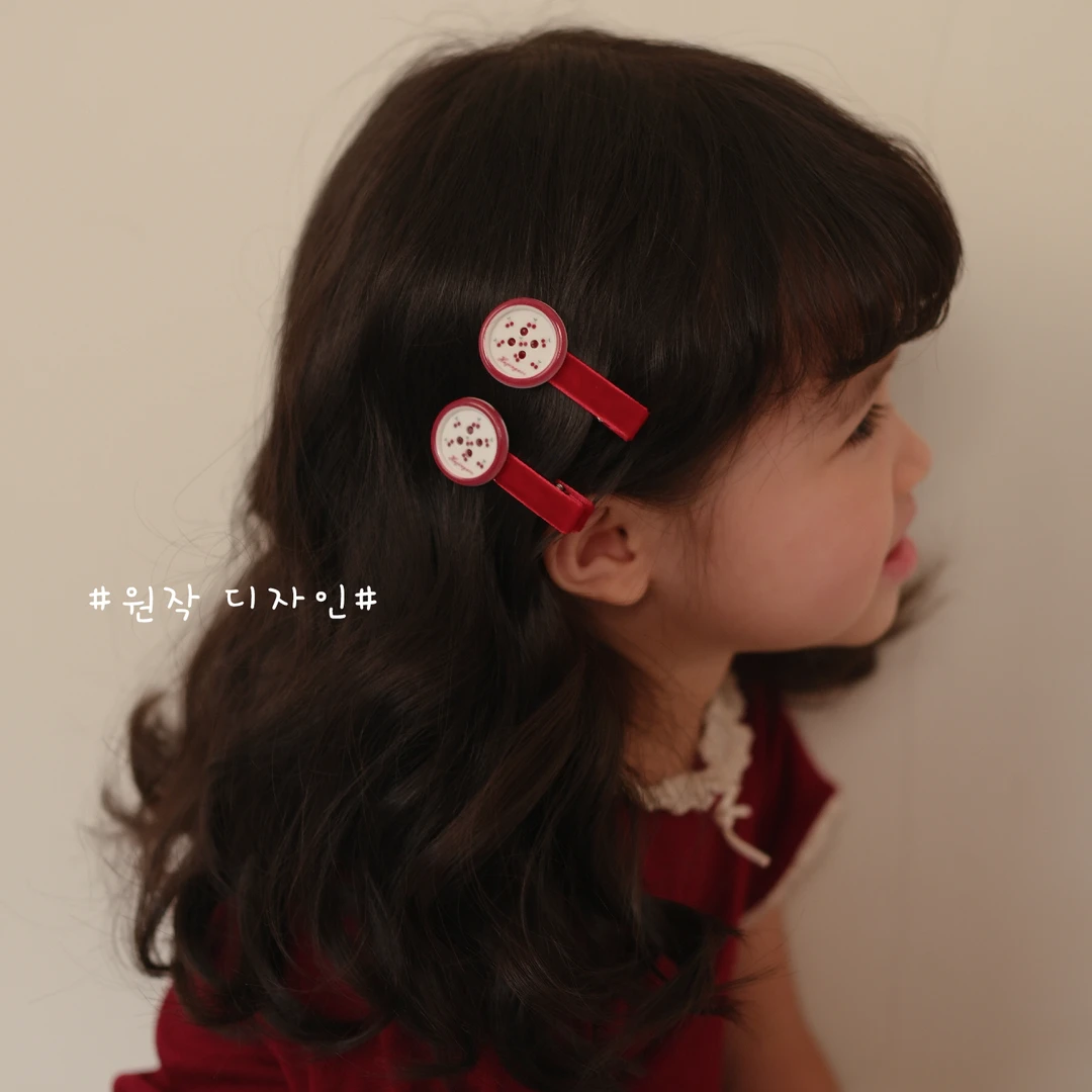 黄小妞早秋丝绒发饰女童发夹可爱樱桃头饰发卡小女孩发饰