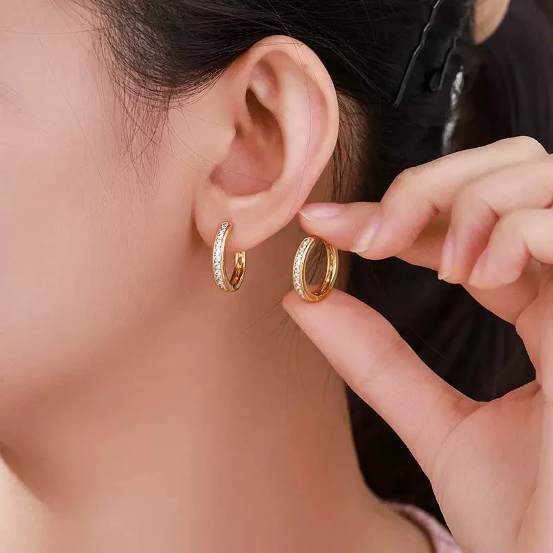 铜合金耳饰 【微镶耳环 耳筘款 】精美气质小众设计百搭款