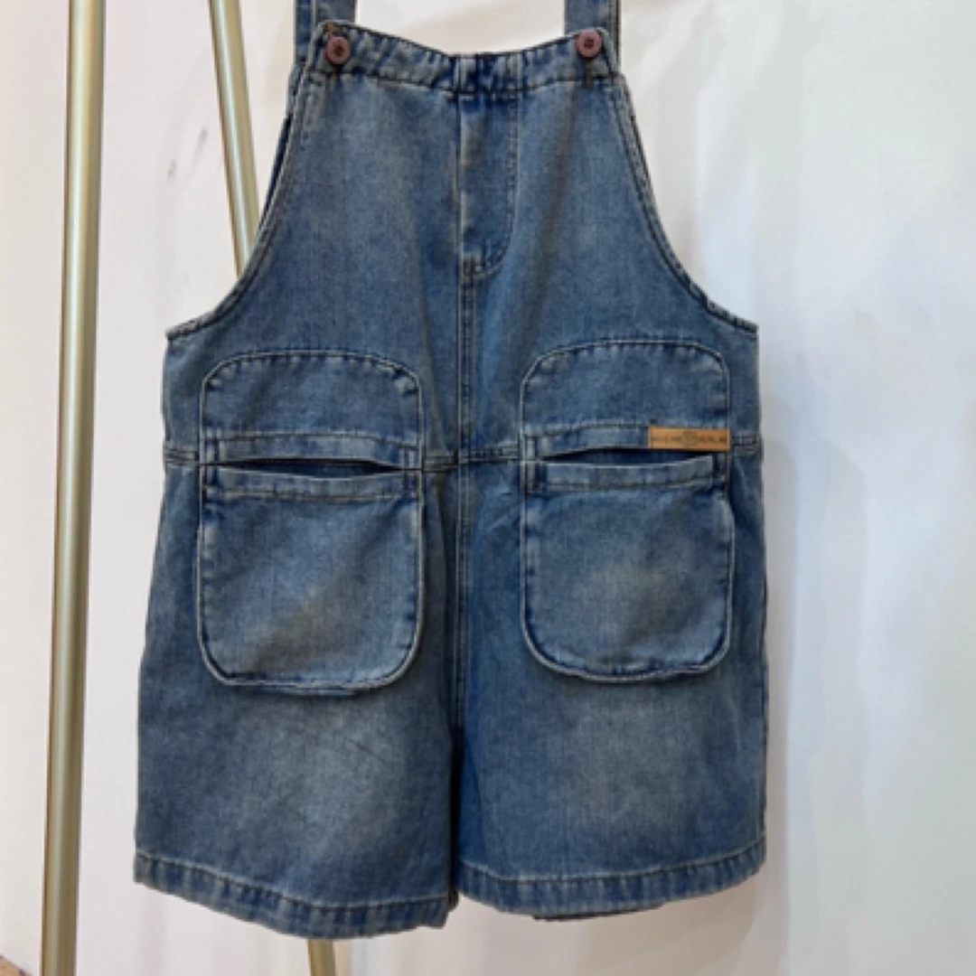 【软牛仔】立体口袋2025夏季牛仔背带裤女百搭显瘦时尚减龄潮