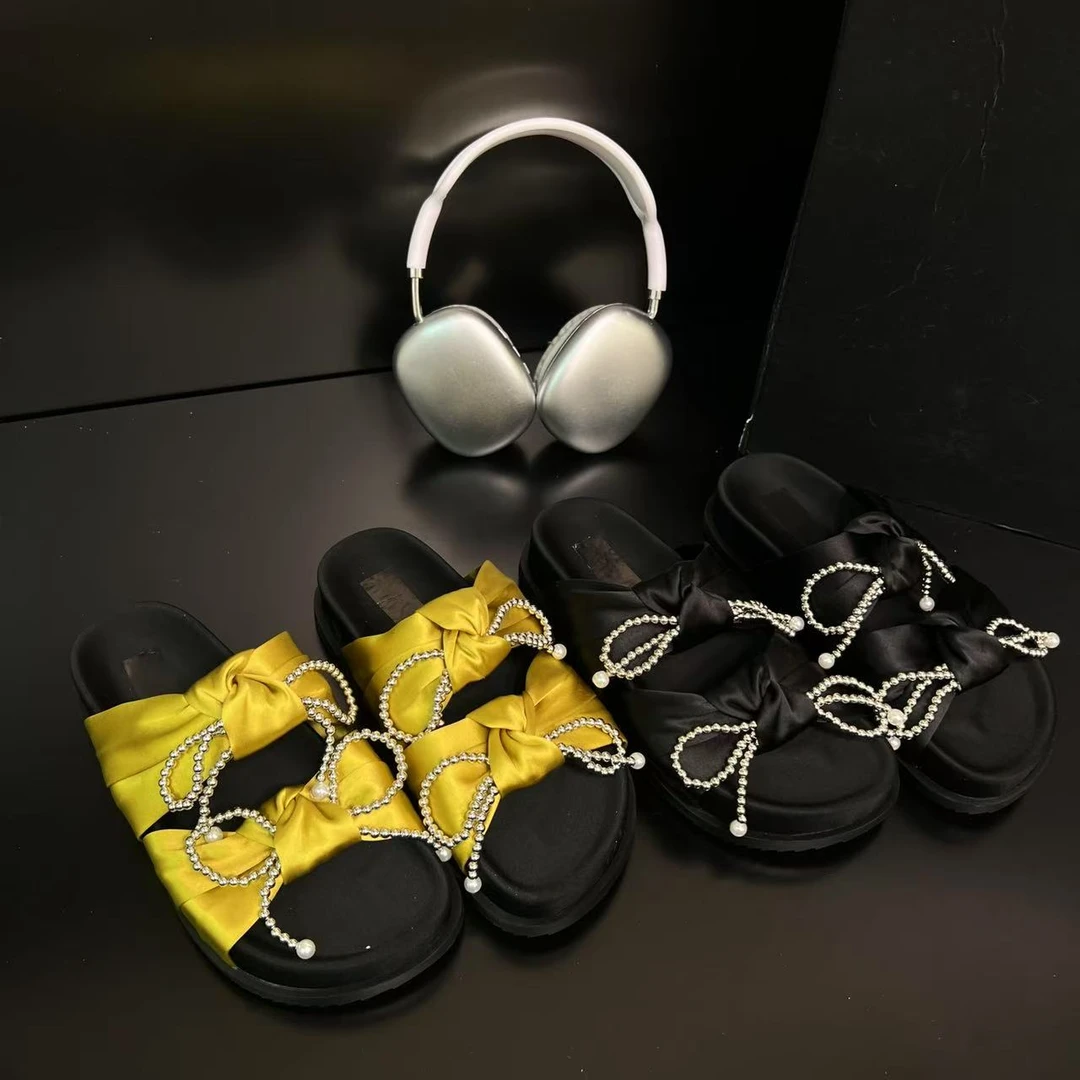 【新宿假日】厚底蝴蝶结一字拖女2025夏季新款软底舒适拖鞋25-02